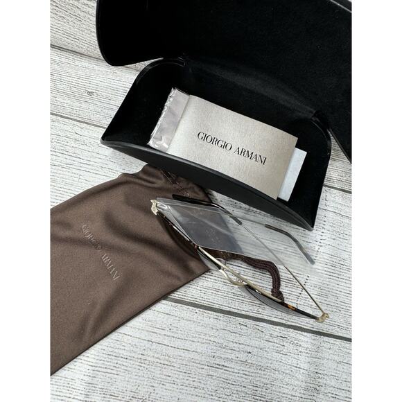 Giorgio Armani Metal Brown Sunglasses AR6032J-3002/13 MSRP $282 NEW Aviator - Picture 2 of 6